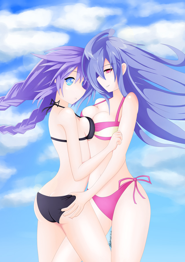 Hyperdimension neptunia purple heart iris heart sexy bikini