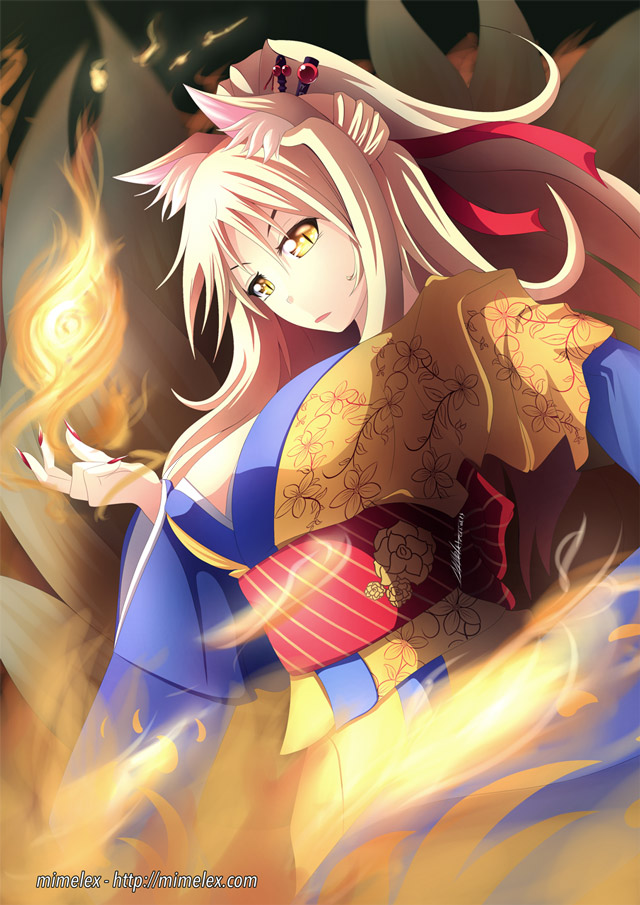 foxgirl fire kimono